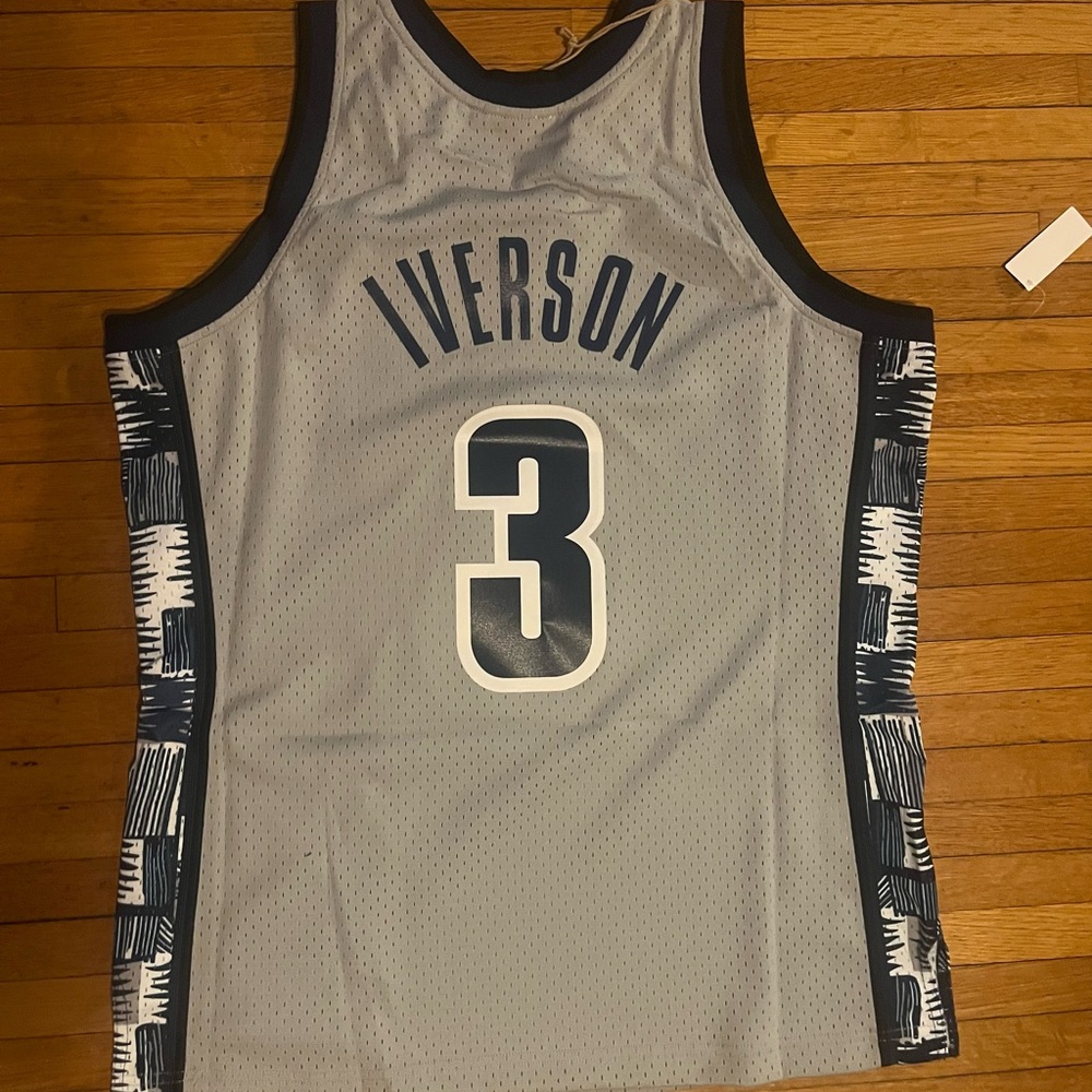 Iverson Basketball Jersey - Gray and Black